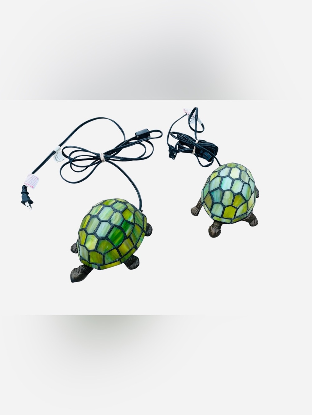 Tiffany-style turtle accent lamps set (2) - Picture 3 of 8
